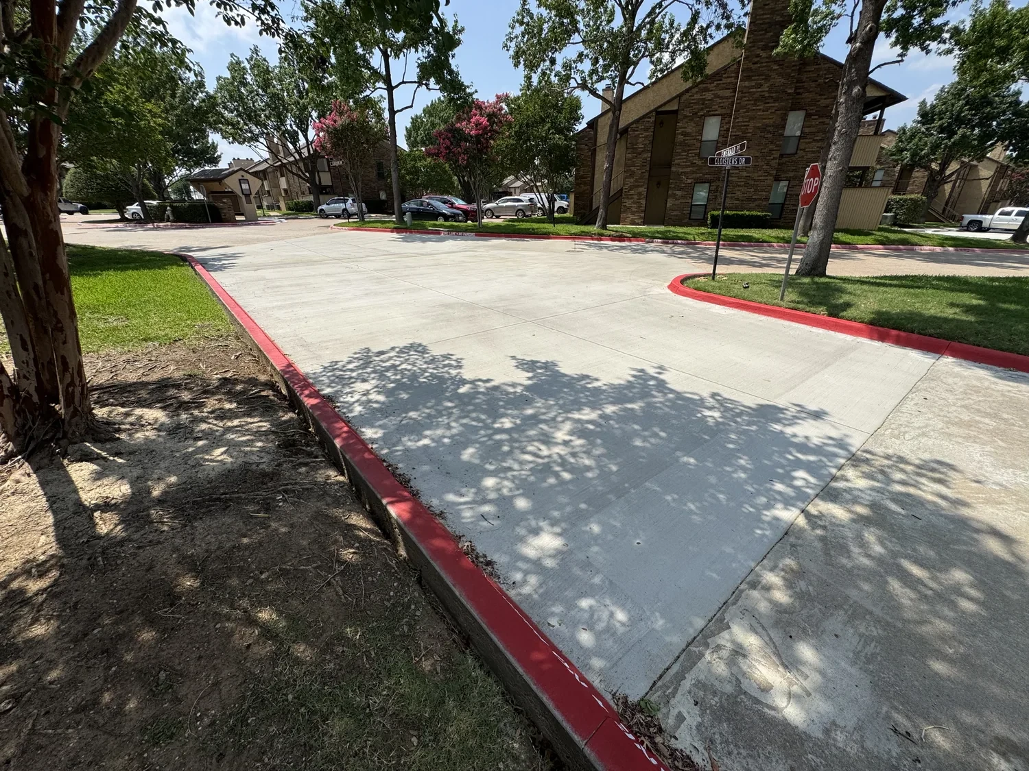 Open for business while we pour by Lucky’s Concrete in Keller